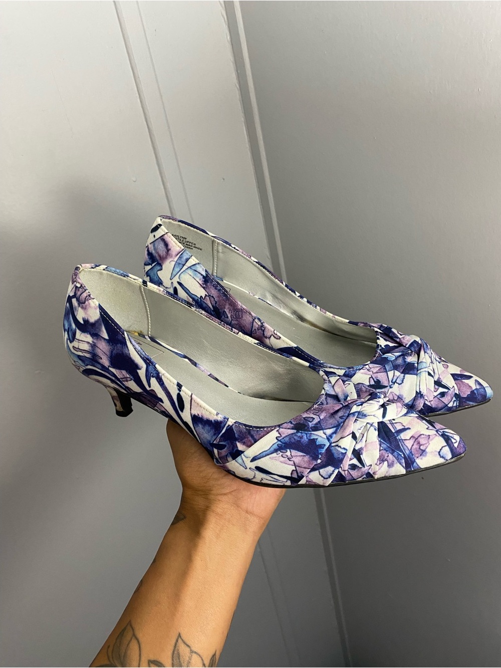 New York Transit Kaylynn Blue Purple Low Kitten Heel Pump